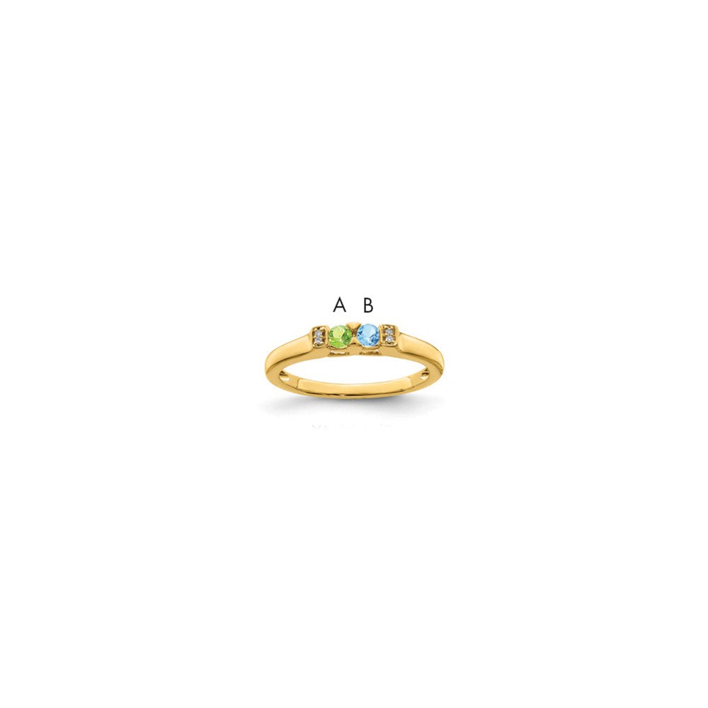 14K Family Jewelry Diamond Semi-Set Ring, 0.01 ct, Size 7, 4 mm, 2.29 g