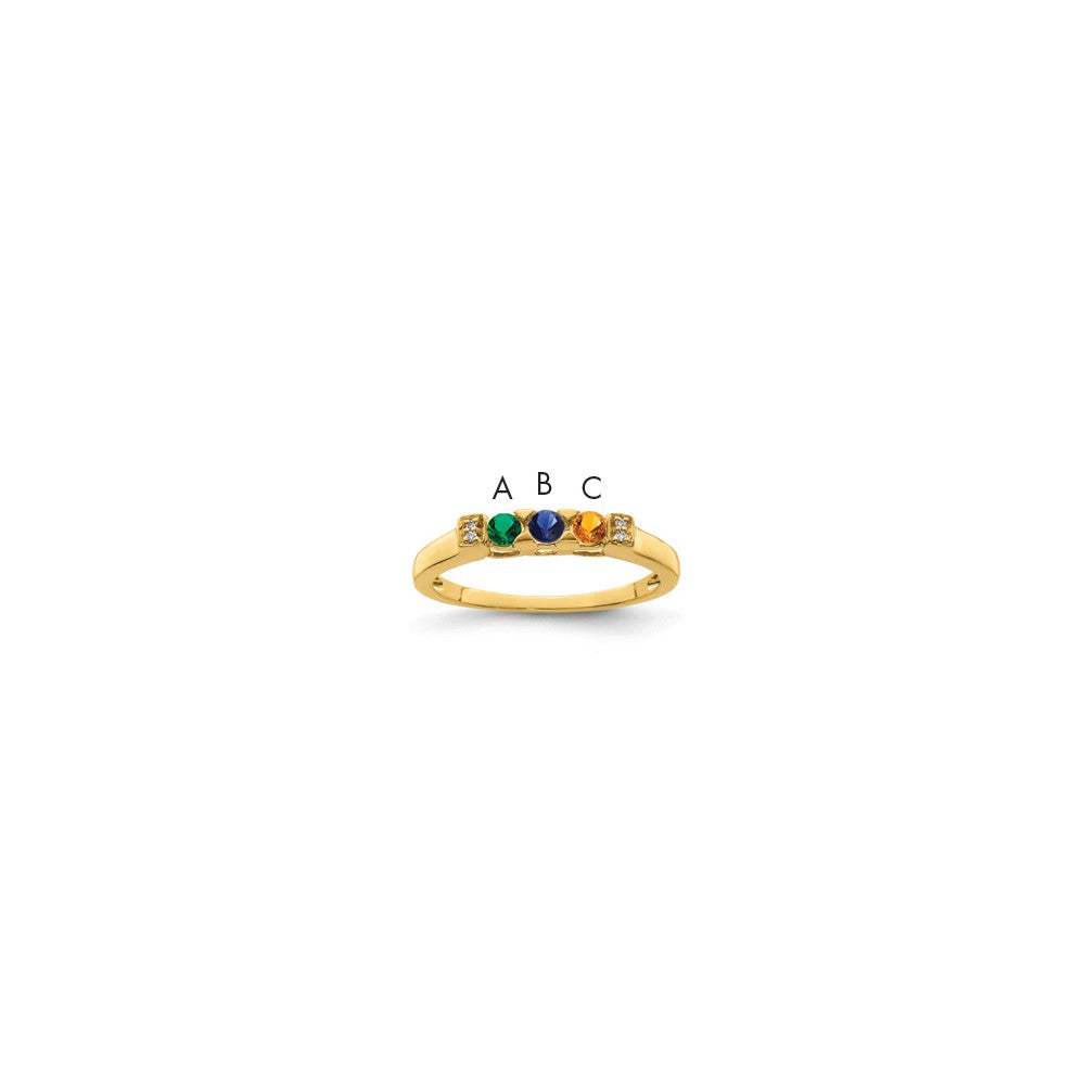 14K Family Jewelry Diamond Semi-Set Ring, 0.01 ct, Size 7, 4 mm, 2.38 g