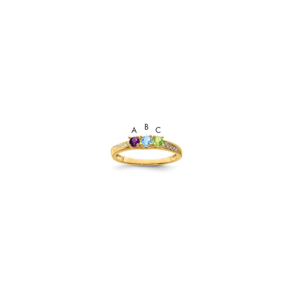 14K Family Jewelry Diamond Semi-Set Ring, Size 7, 4 mm, 3.04 g - ID5S9XMR36/38L7