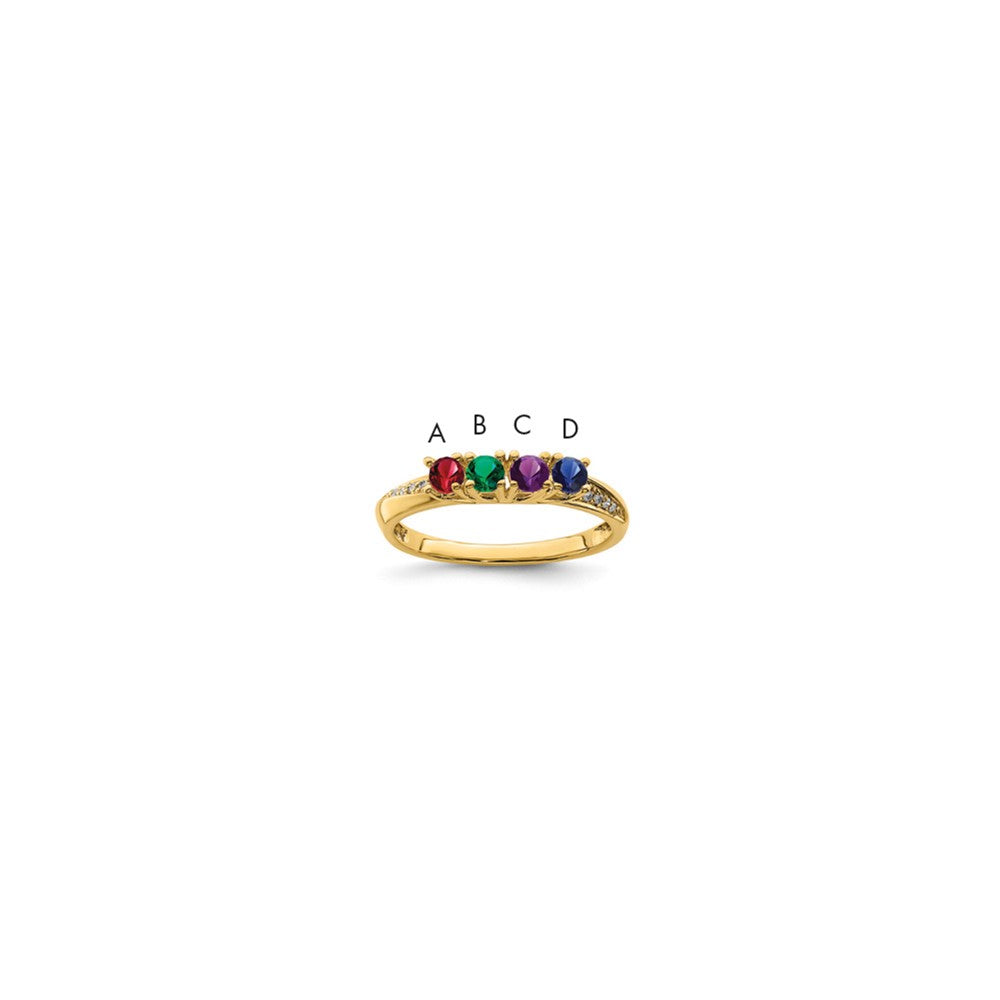 14KY Family Jewelry Diamond Semi-Set Ring, 0.04 ct, Size 7, 4 mm