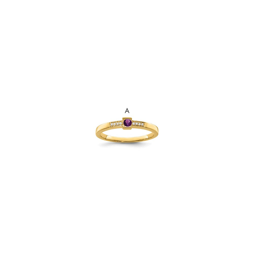 14K Family Jewelry Diamond Semi-Set Ring, 0.024 ct, Size 7, 4 mm, 2.58 g - ID5S9XMR42/18L7