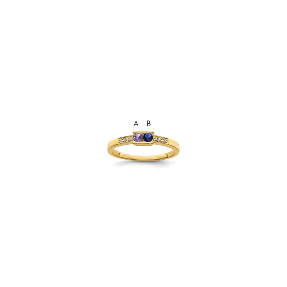 14K Family Jewelry Diamond Semi-Set Ring, 0.032 ct, Size 7, 4 mm
