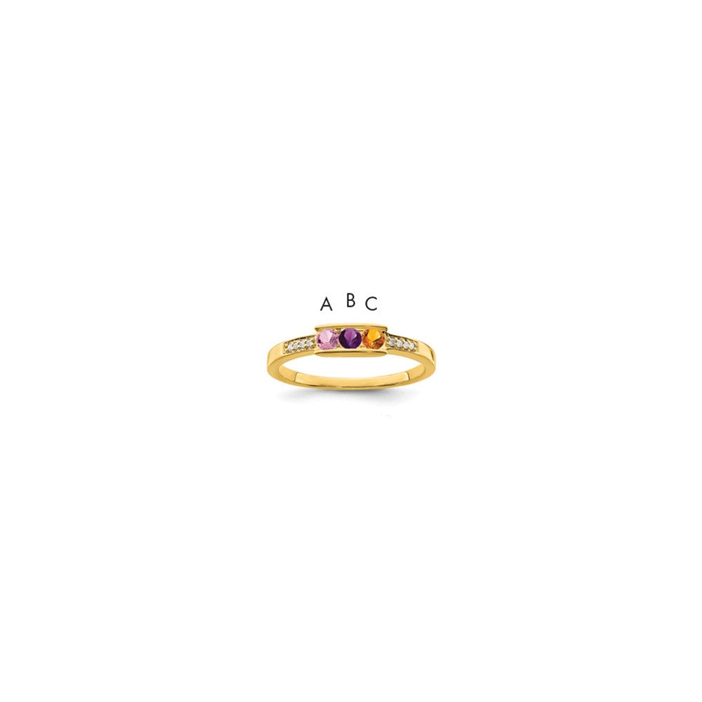 14K Family Jewelry Diamond Semi-Set Ring, 0.024 ct, Size 7, 4 mm, 2.33 g