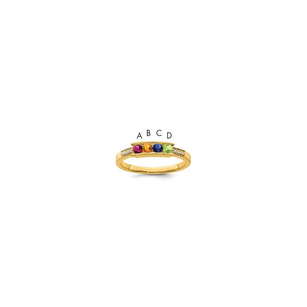 14K Family Jewelry Diamond Semi-Set Ring, 0.03 ct, Size 7, 4 mm, 2.35 g