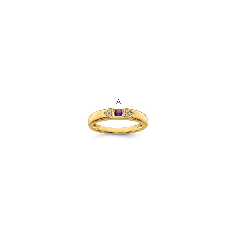 14K Family Jewelry Diamond Semi-Set Ring, 0.03 ct, Size 7, 4 mm, 2.85 g
