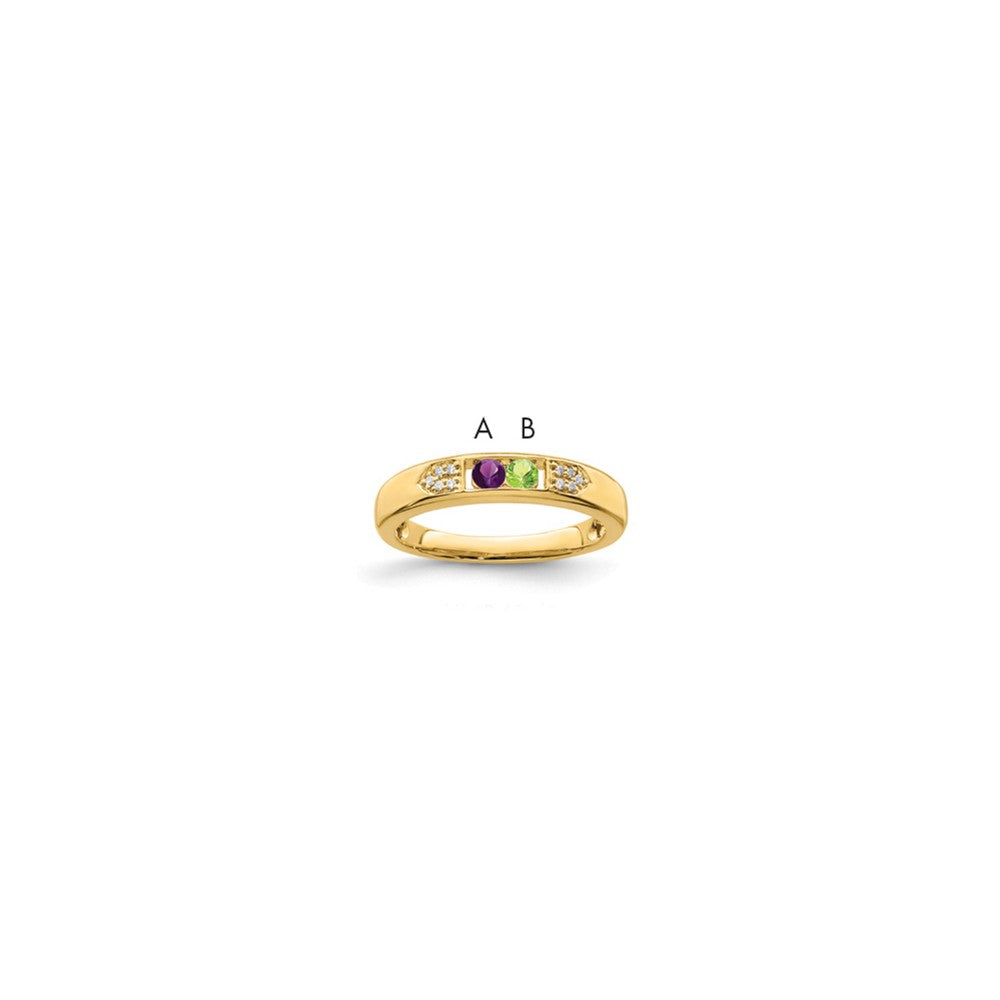 14K Family Jewelry Diamond Semi-Set Ring, 0.03 ct, Size 7, 4 mm, 3.09 g