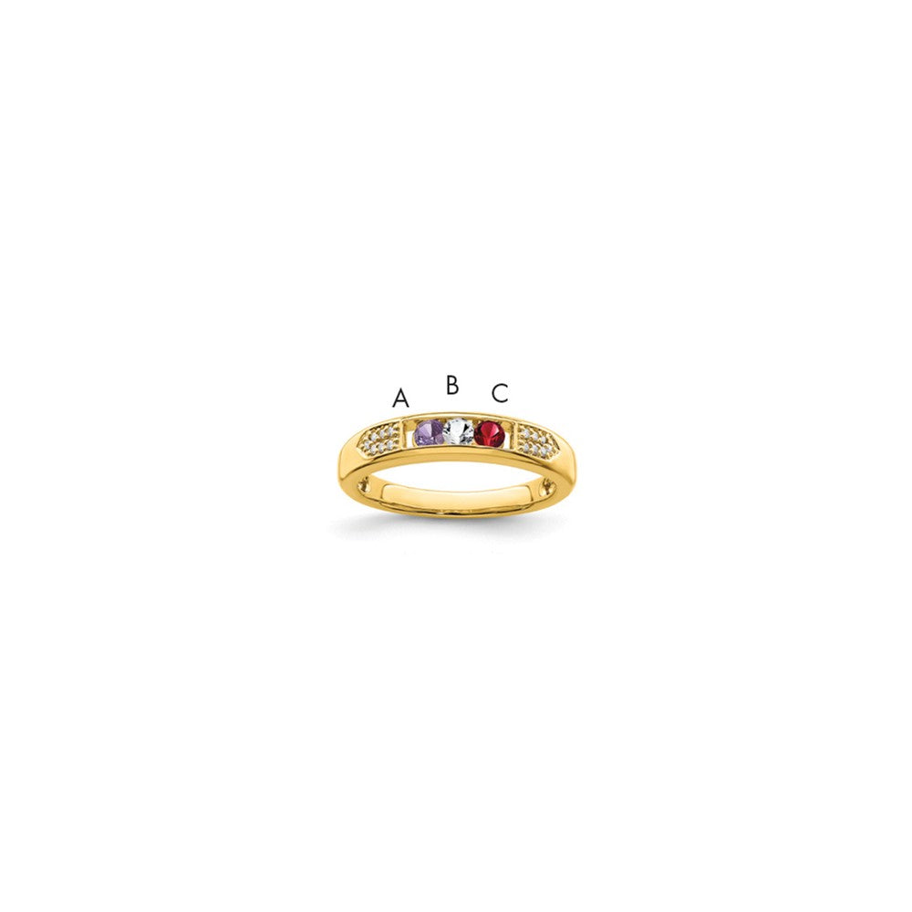 14K Family Jewelry Diamond Semi-Set Ring, 0.042 ct, Size 7, 4 mm, 3.42 g