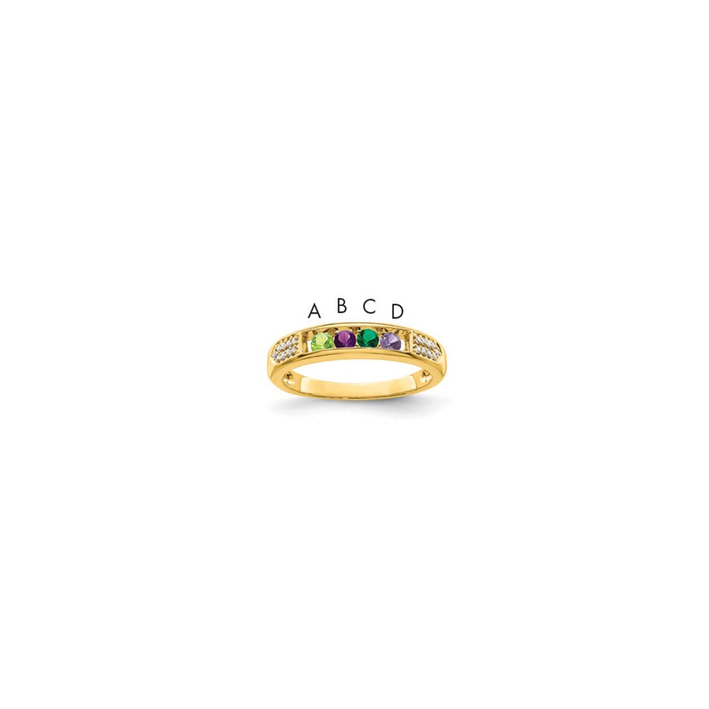 14K Family Jewelry Diamond Semi-Set Ring, 0.072 ct, Size 7, 4 mm