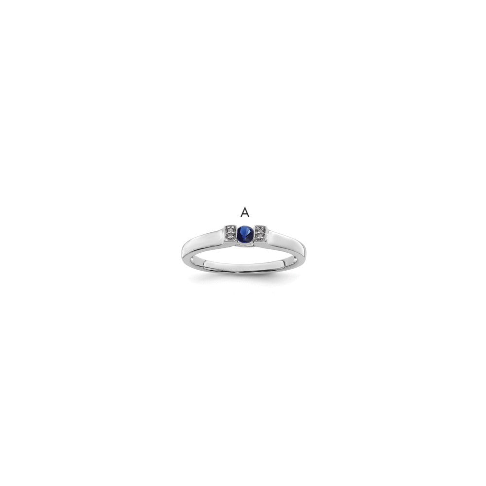 14K White Gold Family Jewelry Diamond Semi-Set Ring, 0.01 ct, Size 7, 4 mm, 2.25 g