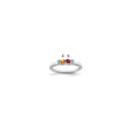 14K White Gold Family Jewelry Diamond Semi-Set Ring, 0.01 ct, Size 7, 4 mm, 2.29 g