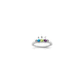 14K White Gold Family Jewelry Diamond Semi-Set Ring, 0.01 ct, Size 7, 4 mm, 2.38 g