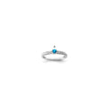 14K White Gold Family Jewelry Diamond Semi-Set Ring, 0.06 ct, Size 7, 4 mm