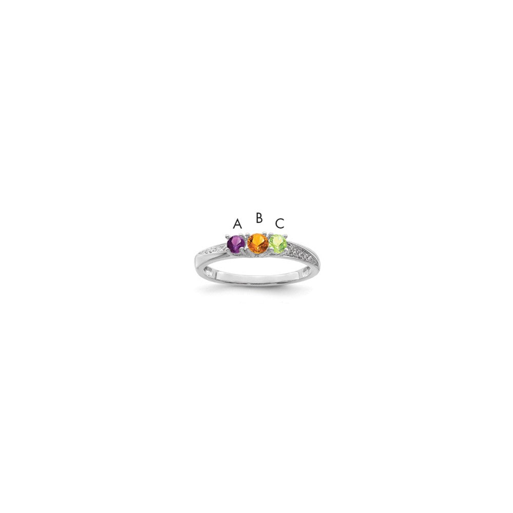 14K White Gold Family Jewelry Diamond Semi-Set Ring, Size 7, 4 mm, 3.04 g - ID5S9XMRW36/38L7