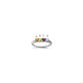 14K White Gold Family Jewelry Diamond Semi-Set Ring, 0.04 ct, Size 7, 4 mm