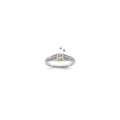 14K White Gold Family Jewelry Diamond Semi-Set Ring, 0.032 ct, Size 7, 6 mm