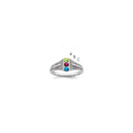 14K White Gold Family Jewelry Diamond Semi-Set Ring, 0.056 ct, Size 7, 9 mm