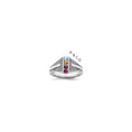 14K White Gold Family Jewelry Diamond Semi-Set Ring, 0.12 ct, Size 7, 12 mm