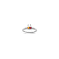 14K White Gold Family Jewelry Diamond Semi-Set Ring, 0.032 ct, Size 7, 4 mm
