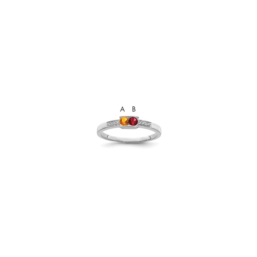 14K White Gold Family Jewelry Diamond Semi-Set Ring, 0.032 ct, Size 7, 4 mm