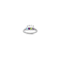 14K White Gold Family Jewelry Diamond Semi-Set Ring, 0.03 ct, Size 7, 4 mm, 2.35 g