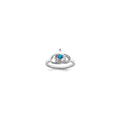 14K White Gold Family Jewelry Diamond Semi-Set Ring, 0.044 ct, Size 7, 9 mm