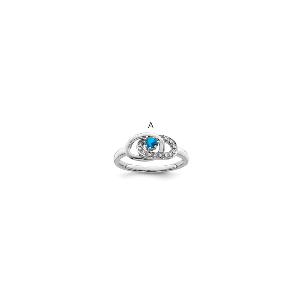 14K White Gold Family Jewelry Diamond Semi-Set Ring, 0.044 ct, Size 7, 9 mm