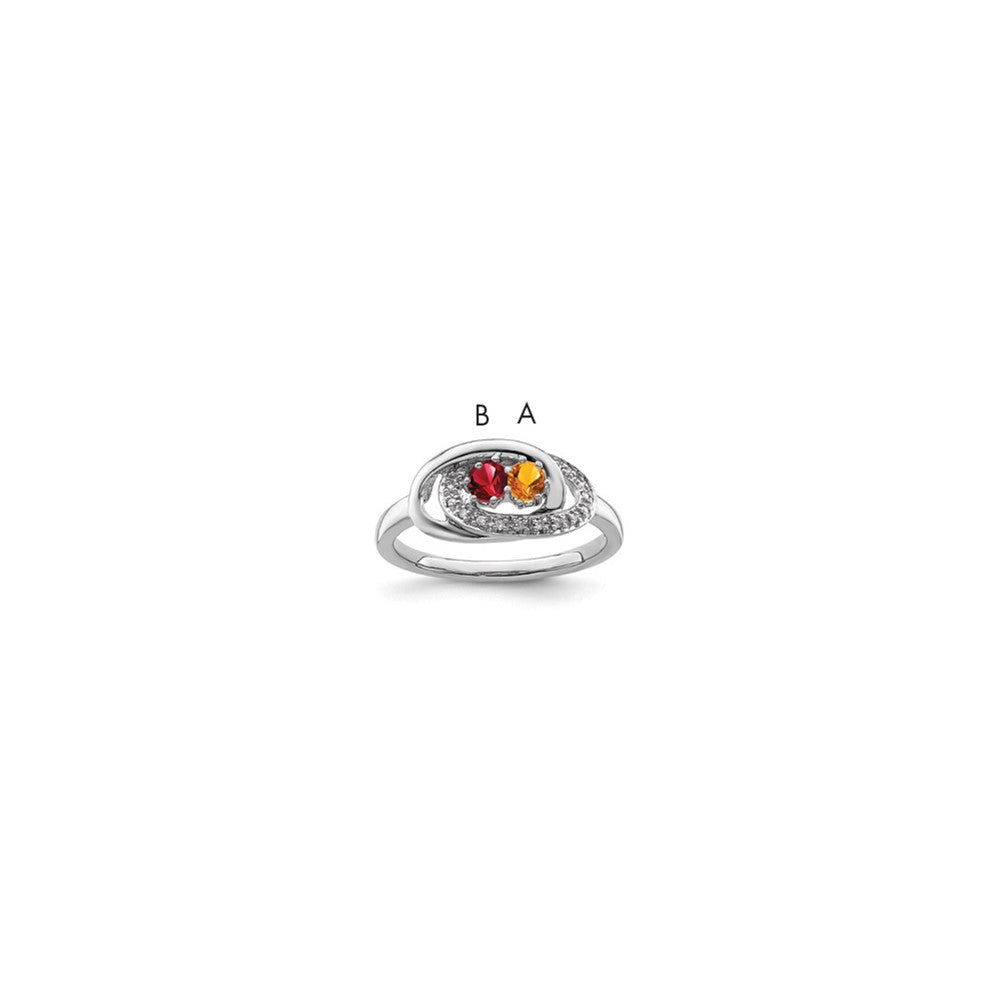 14K White Gold Family Jewelry Diamond Semi-Set Ring, 0.045 ct, Size 7, 9 mm