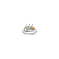 14K White Gold Family Jewelry Diamond Semi-Set Ring, 0.064 ct, Size 7, 9 mm, 0.96 g