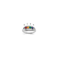 14K White Gold Family Jewelry Diamond Semi-Set Ring, 0.064 ct, Size 7, 9 mm, 3.67 g