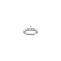 14K White Gold Family Jewelry Diamond Semi-Set Ring, 0.03 ct, Size 7, 4 mm, 2.85 g