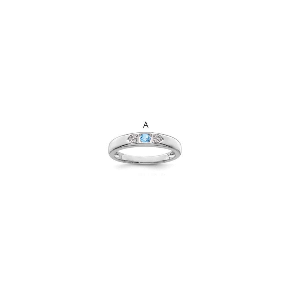 14K White Gold Family Jewelry Diamond Semi-Set Ring, 0.03 ct, Size 7, 4 mm, 2.85 g
