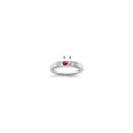 14K White Gold Family Jewelry Diamond Semi-Set Ring, 0.03 ct, Size 7, 4 mm, 3.09 g