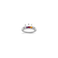14K White Gold Family Jewelry Diamond Semi-Set Ring, 0.042 ct, Size 7, 4 mm, 3.42 g
