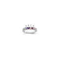 14K White Gold Family Jewelry Diamond Semi-Set Ring, 0.072 ct, Size 7, 4 mm