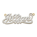14k Yellow Gold and Rhodium 3D Diamond with Heart Name Plate, 0.05 ct, 4.44 g