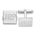 SS/Rhodium-plated Recessed Letter Square Monogram Cuff Link