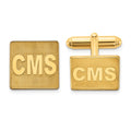 14k Yellow Gold Raised Letter Square Monogram Cuff Link