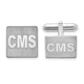 SS/Rhod-plated Raised Letter Square Monogram Cuff Link