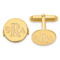 SS/Gold-plated Recessed Letter Monogram Round Cuff Link