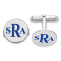 SS/Rhodium-plated Epoxy Letter Monogram Cuff Link