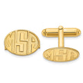 SS/Gold-plated Recessed Letter Oval Monogram Cuff Link