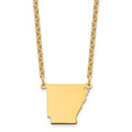 Sterling Silver/Gold-plated Arkansas State Necklace, 18 x 19 mm