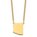 Sterling Silver/Gold-plated Arizona State Necklace, 18 x 16 mm