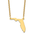 Sterling Silver/Gold-plated Florida State Necklace, 18 x 21 mm