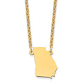 Sterling Silver/Gold-plated Georgia State Necklace, 18 x 15 mm