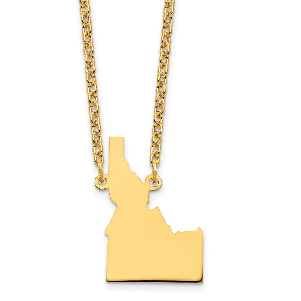 Sterling Silver/Gold-plated Idaho State Necklace, 18 x 17 mm