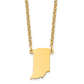 Sterling Silver/Gold-plated Indiana State Necklace, 18 x 13 mm