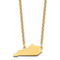 Sterling Silver/Gold-plated Kentucky State Necklace, 18 x 22 mm