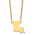 Sterling Silver/Gold-plated Louisiana State Necklace, 18 x 18 mm