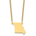 Sterling Silver/Gold-plated Missouri State Necklace, 18 x 20 mm